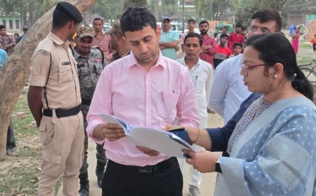 सीतामढ़ी :- सीताकुंज नगर उद्यान में चल रहे कार्यों का जिलाधिकारी ने किया निरीक्षण, दिए कई निर्देश