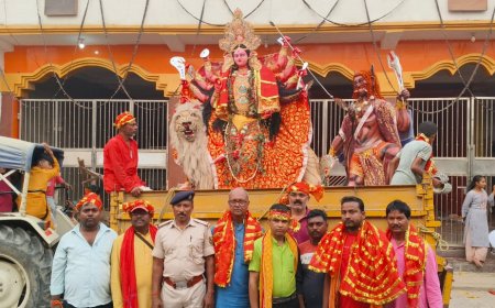 सीतामढ़ी :- मां दुर्गा की प्रतिमा का विधिवत विसर्जन हुआ संपन्न