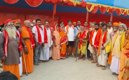 सीतामढ़ी :- विष्णु महायज्ञ के बाद साधु संतों की विदाई समारोह