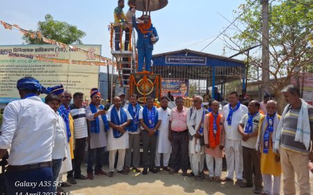 सीतामढ़ी  :- बाबा साहेब भीम राव आंबेडकर की जयंती धूम धमा के साथ मनाया गया, निकली है झांकी