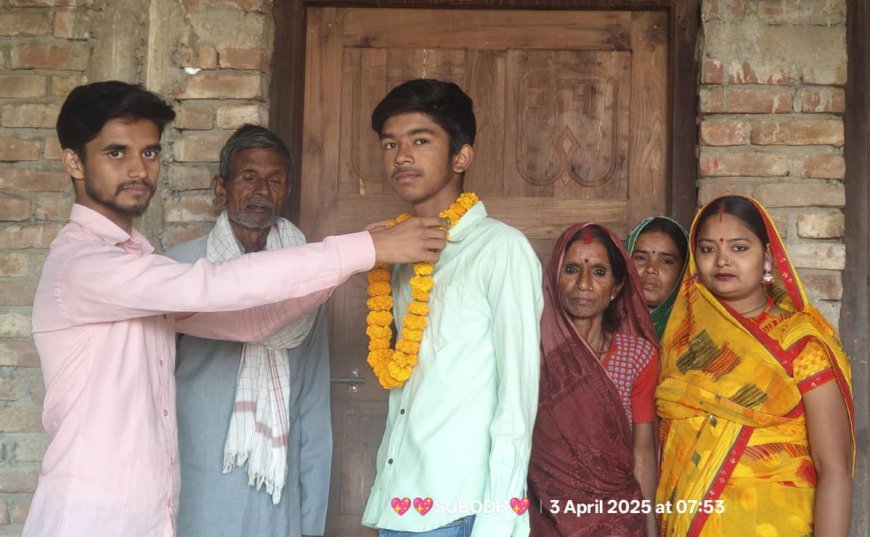 सीतामढ़ी :- मैट्रिक परीक्षा में उत्कृष्ट प्रदर्शन कर आदित्य ने जिले का नाम किया रौशन