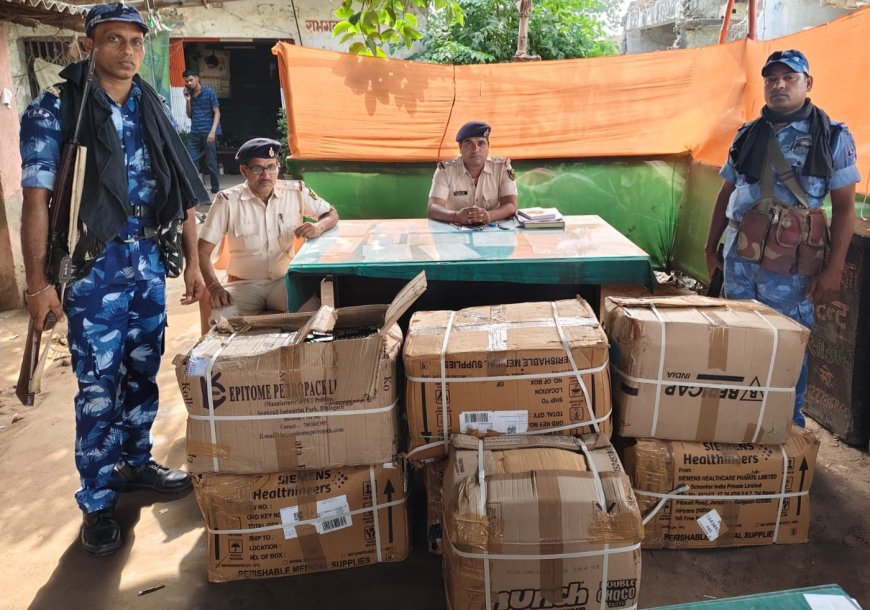 रामगढ़वा : थानाध्यक्ष ने सघन वाहन चेकिंग अभियान में ऑल्टो कार सहित भारी मात्रा में लाखों की नशीली दवा को बरामद किया