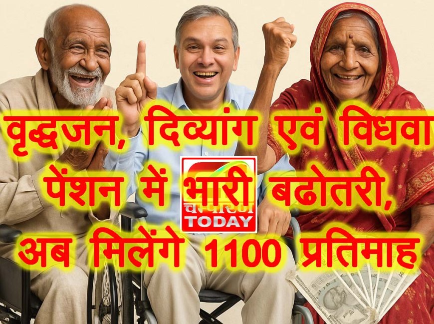 बिहार सरकार का बड़ा फैसला : वृद्धजन, दिव्यांग और विधवा पेंशन में भारी बढ़ोतरी, अब मिलेंगे ₹1100 प्रतिमाह