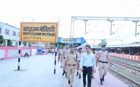 मोतिहारी : प्रधानमंत्री मोदी के आगमन को लेकर सुरक्षा एवं व्यवस्था चाक-चौबंद, डीएम व एसपी ने किया स्थलों का निरीक्षण
