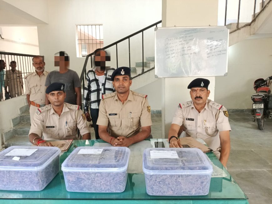 रामगढ़वा : पुलिस की बड़ी कार्रवाई, करीब 10 किलो गांजा बरामद, दो आरोपी गिरफ्तार