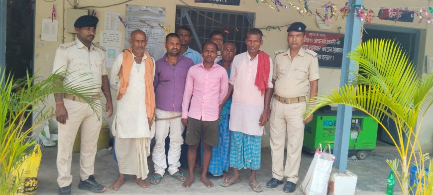 सुगौली: पुलिस की बड़ी कार्रवाई: 7 गिरफ्तार, न्यायिक हिरासत में भेजे गए