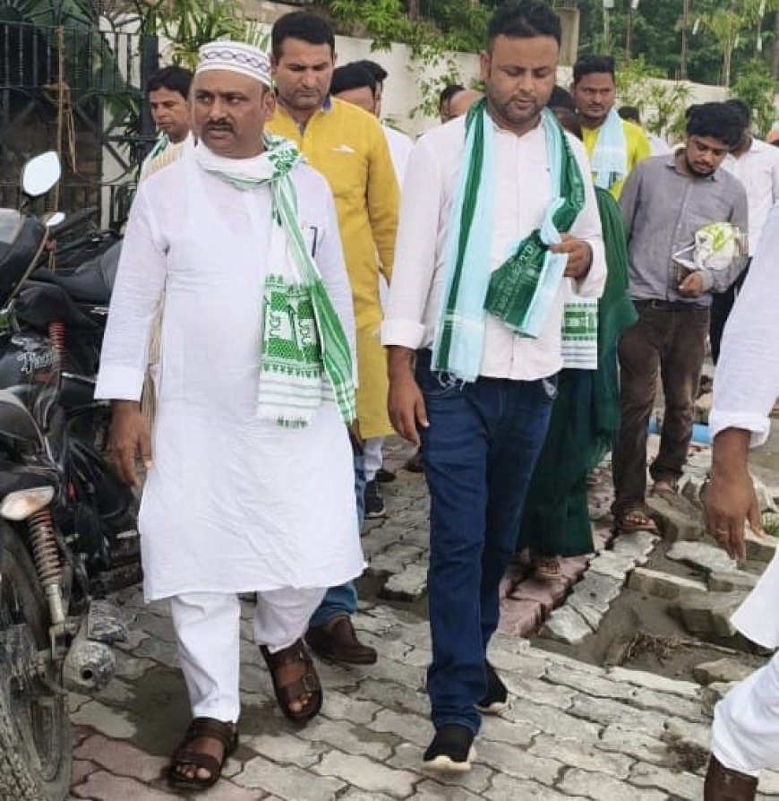 सुगौली: सुगौली विधानसभा में आबिद हुसैन का तूफानी जनसंपर्क अभियान