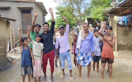 सुगौली: सिकरहना नदी के उफान से सुगौली में बाढ़ का संकट गहराया