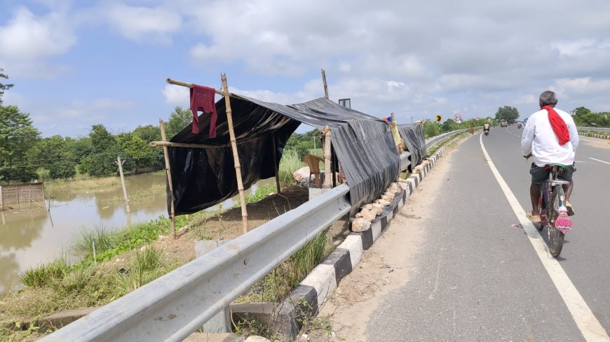 सुगौली: सिकरहना नदी के उफान से सुगौली में बाढ़ का संकट गहराया