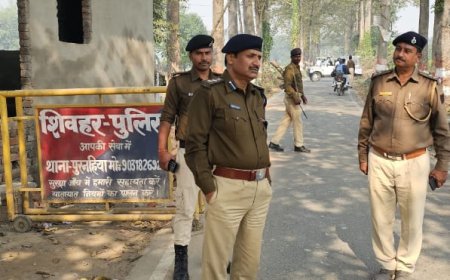 सीतामढ़ी :~ शिवहर एसपी ने जिला बॉर्डर  निरीक्षण