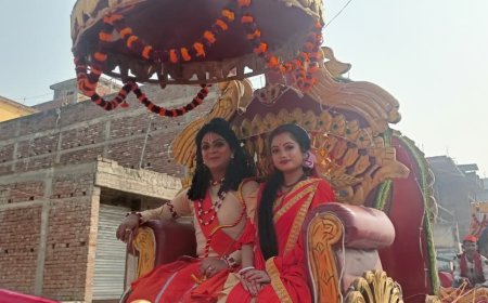 सीतामढ़ी :- लक्ष्मीनारायण लाल मंदिर के 75वाँ वर्षगांठ मनाया गया। की गईं पुष्प और गुलाल वर्षा