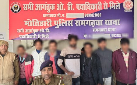 रामगढ़वा। पुलिस की बड़ी कार्रवाई में एक फरार शराब कारोबारी सहित 7 पियक्कड़ों को किया गिरफ्तार