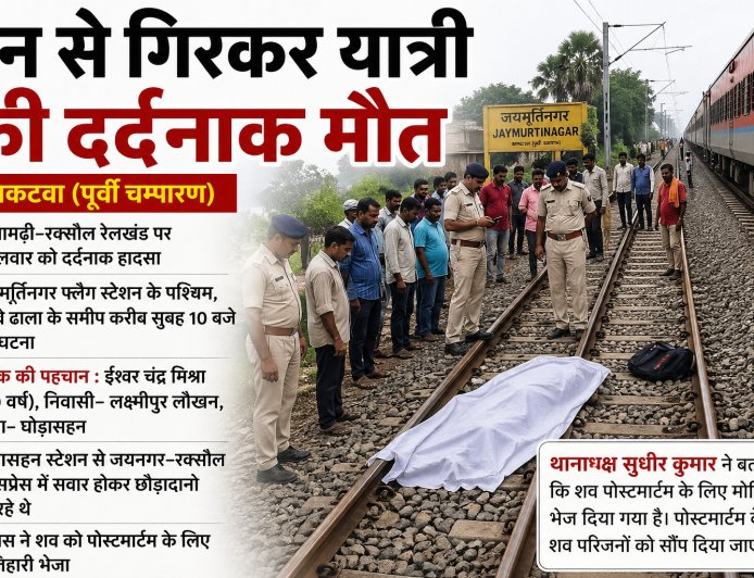 घोड़ासहन : ट्रेन से गिरकर यात्री की दर्दनाक मौत, परिवार में मचा कोहराम