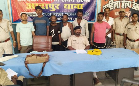 आदापुर थाना क्षेत्र में विशेष समकालीन अभियान, 7 गिरफ्तार, नेपाली शराब बरामद, वाहन जब्त