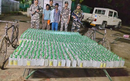 घोड़ासहन : भारत-नेपाल सीमा पर एसएसबी की बड़ी कार्रवाई, 1350 बोतल नेपाल निर्मित कस्तूरी लाइम फ्रेश के साथ दो तस्कर गिरफ्तार