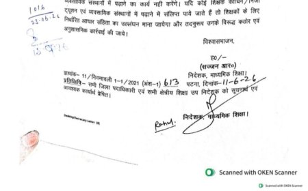 रामगढ़वा : सरकारी शिक्षकों पर सख्ती, निजी कोचिंग पढ़ाने पर होगी अनुशासनात्मक कार्रवाई, बीईओ ने दिए कड़े निर्देश