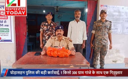 घोड़ासहन : पुलिस की बड़ी कार्रवाई, 1 किलो 300 ग्राम गांजे के साथ एक गिरफ्तार