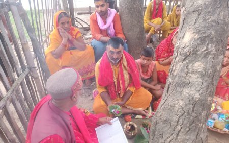 रामगढ़वा : नवदुर्गा माता का बेल निमंत्रण संपन्न, सप्तमी को शोभायात्रा के साथ खुलेगा माता का पट द्वार